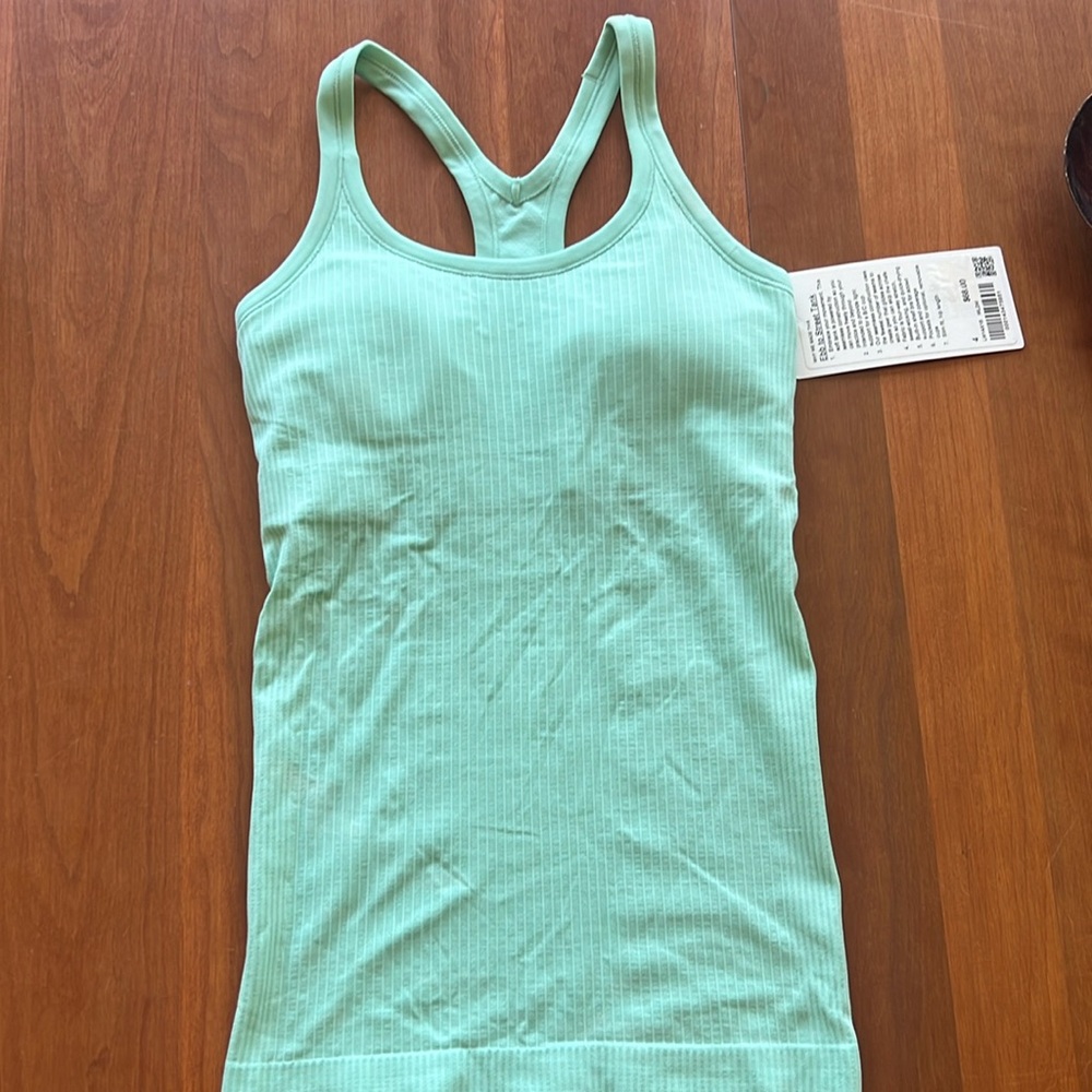 Lululemon ebb to street tank top size 4 mint green